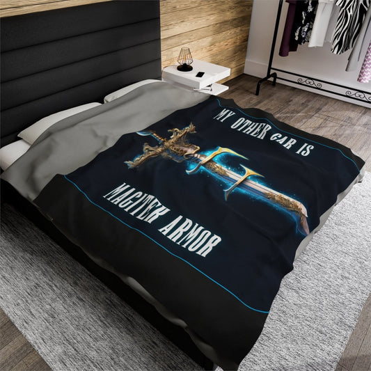 Goated Goods - Final Fantasy - My other car is a Magitek Armor - Velveteen Plush Blanket - 60" × 80" -