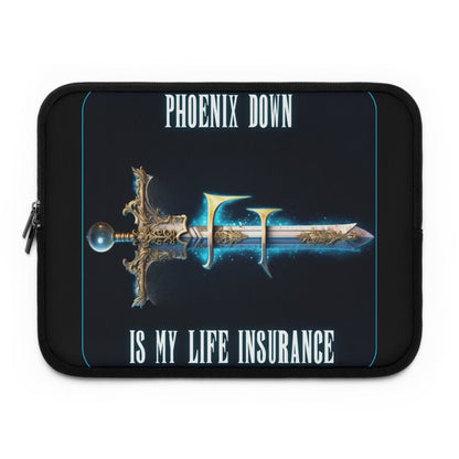 Goated Goods - Final Fantasy - Phoenix Down is my life insurance - Laptop Sleeve - Black - 13"