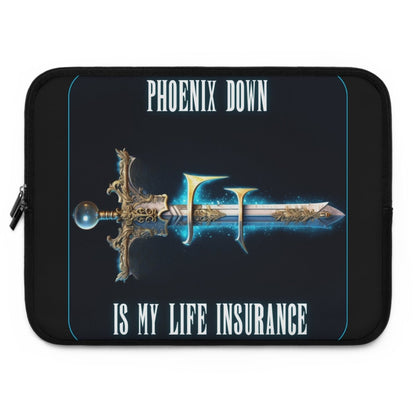 Goated Goods - Final Fantasy - Phoenix Down is my life insurance - Laptop Sleeve - Black - 15"