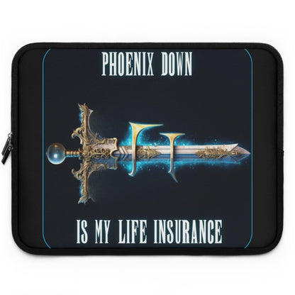 Goated Goods - Final Fantasy - Phoenix Down is my life insurance - Laptop Sleeve - Black - 17"