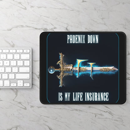 Goated Goods - Final Fantasy - Phoenix Down is my life insurance - Mouse Pad - Rectangle - 9" × 7"