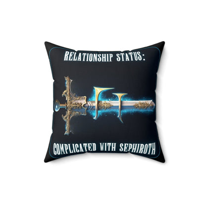 Goated Goods - Final Fantasy - Relationship status Complicated with Sephiroth - Square Pillow - 16" × 16" -