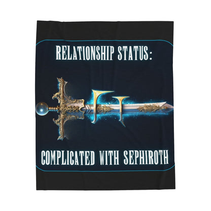 Goated Goods - Final Fantasy - Relationship status Complicated with Sephiroth - Velveteen Plush Blanket - 30" × 40" -