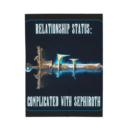 Goated Goods - Final Fantasy - Relationship status Complicated with Sephiroth - Velveteen Plush Blanket - 50" × 60" -