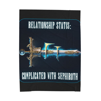 Goated Goods - Final Fantasy - Relationship status Complicated with Sephiroth - Velveteen Plush Blanket - 60" × 80" -