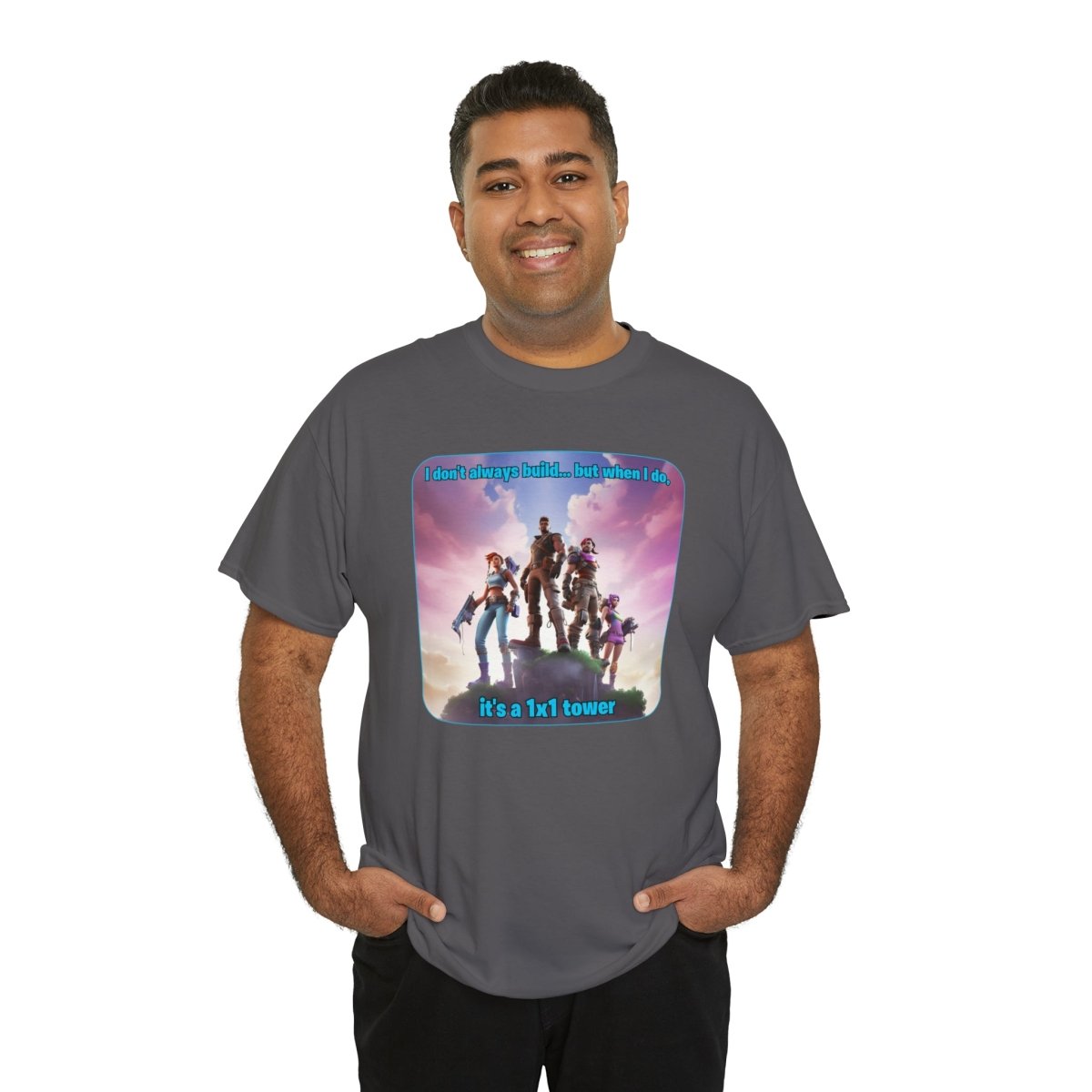 Goated Goods - Fortnite - 1x1 tower - Unisex T-shirt - Charcoal - S