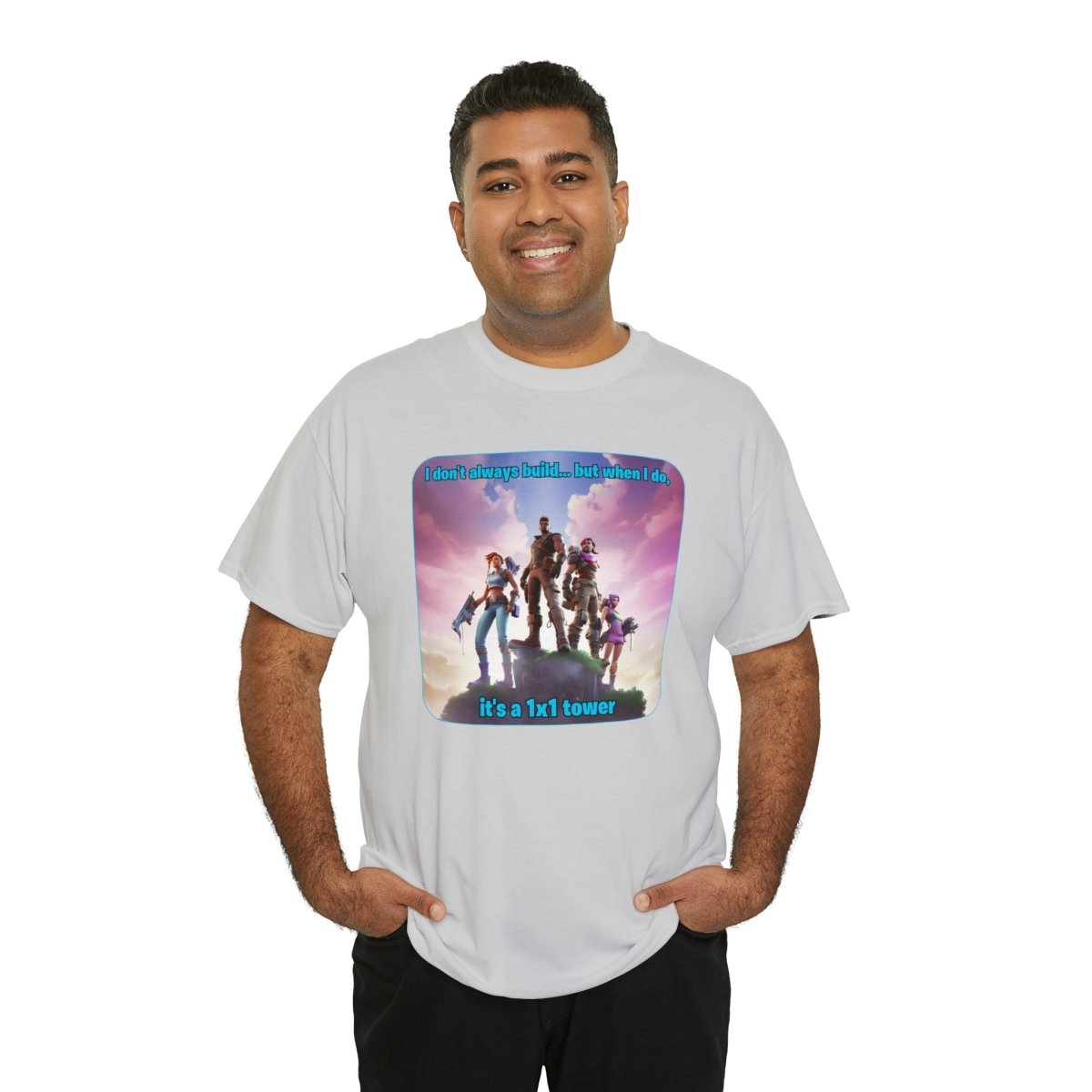 Goated Goods - Fortnite - 1x1 tower - Unisex T-shirt - Ice Grey - S