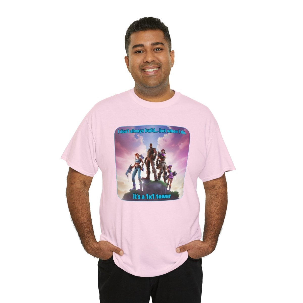 Goated Goods - Fortnite - 1x1 tower - Unisex T-shirt - Light Pink - S