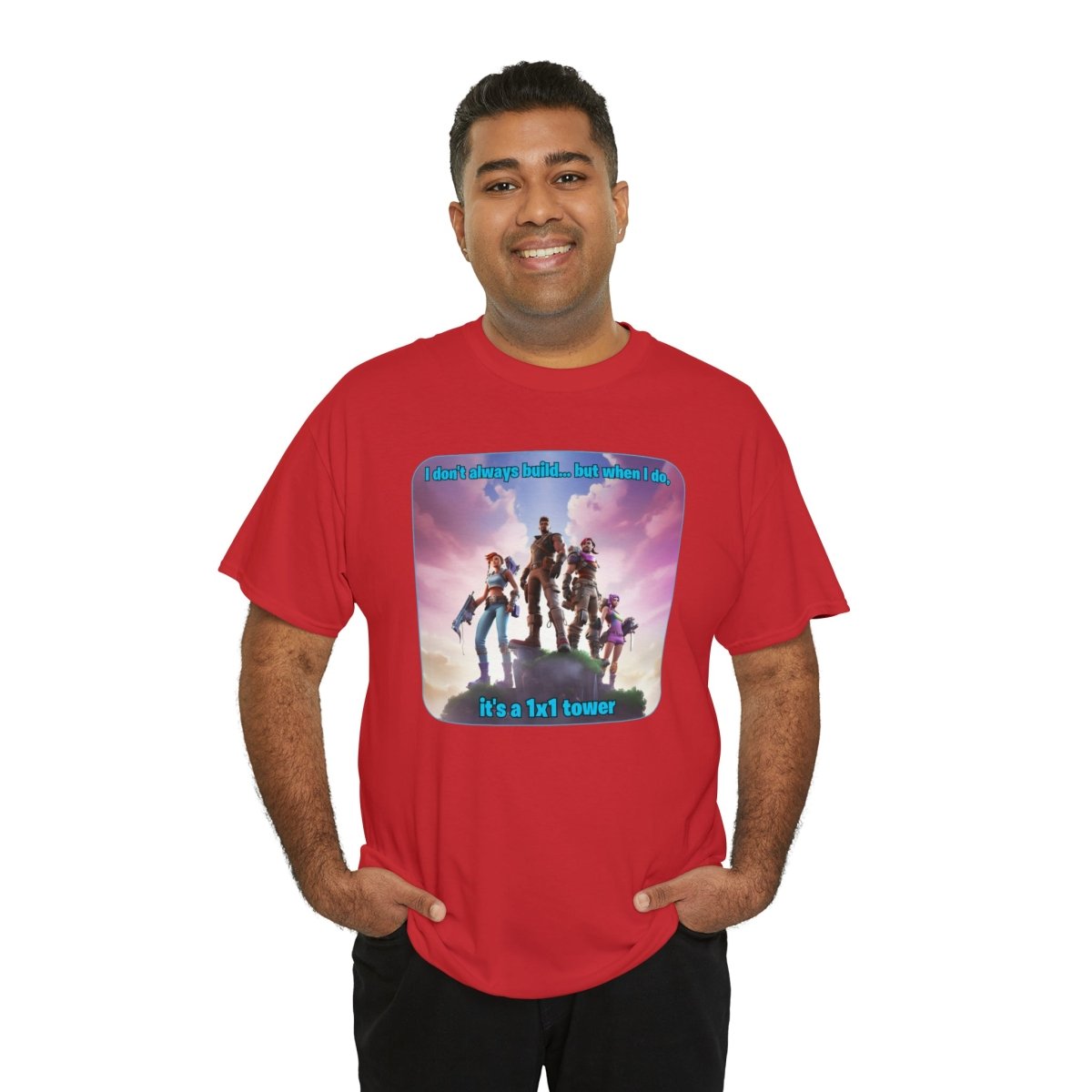 Goated Goods - Fortnite - 1x1 tower - Unisex T-shirt - Red - S