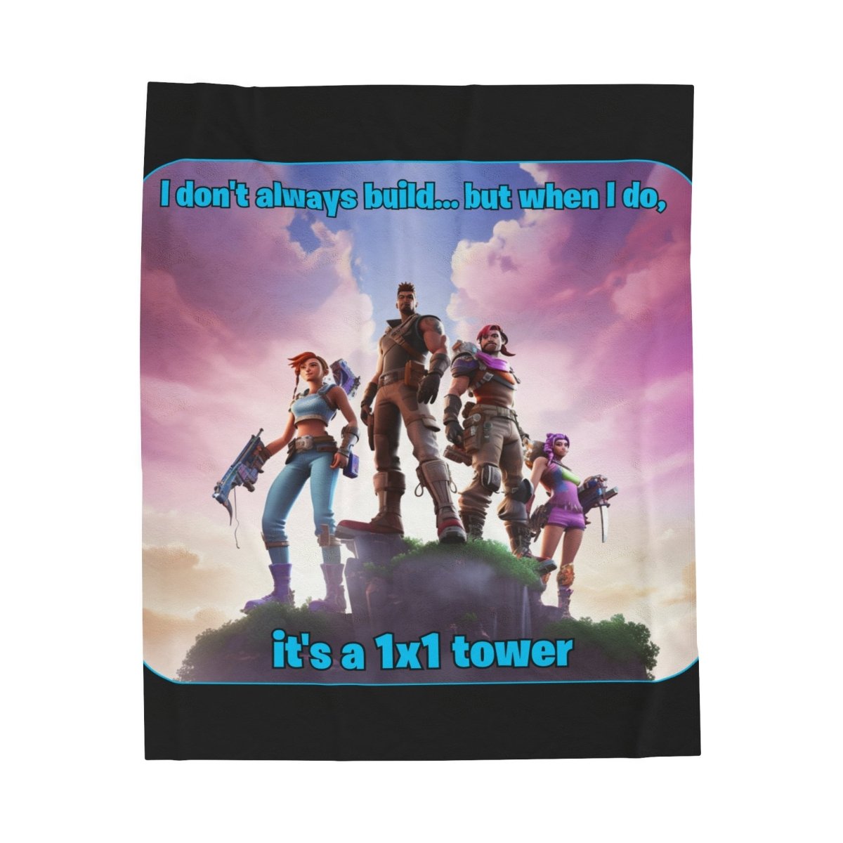 Goated Goods - Fortnite - 1x1 tower - Velveteen Plush Blanket - 30" × 40" -