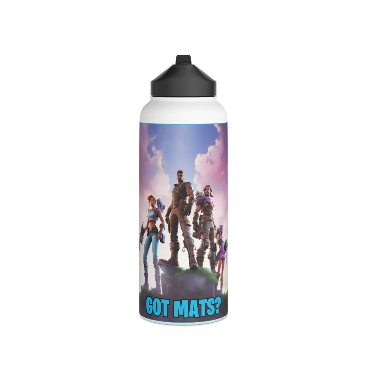 Goated Goods - Fortnite - Got Mats - Stainless Steel Water Bottle, Standard Lid - 32oz - White