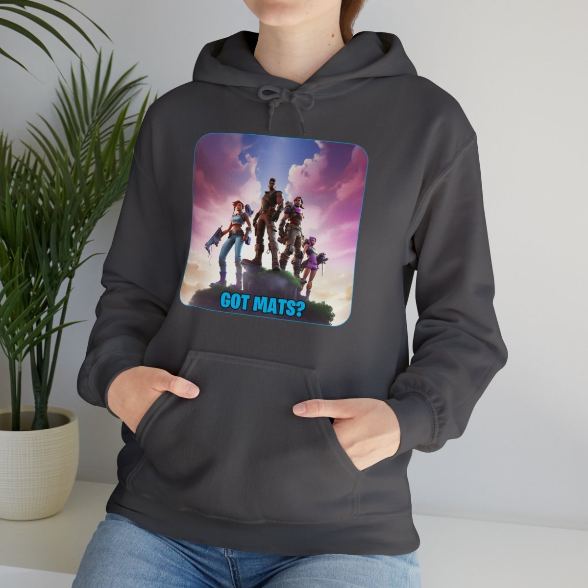 Goated Goods - Fortnite - Got Mats - Unisex Hoodie - Charcoal - L