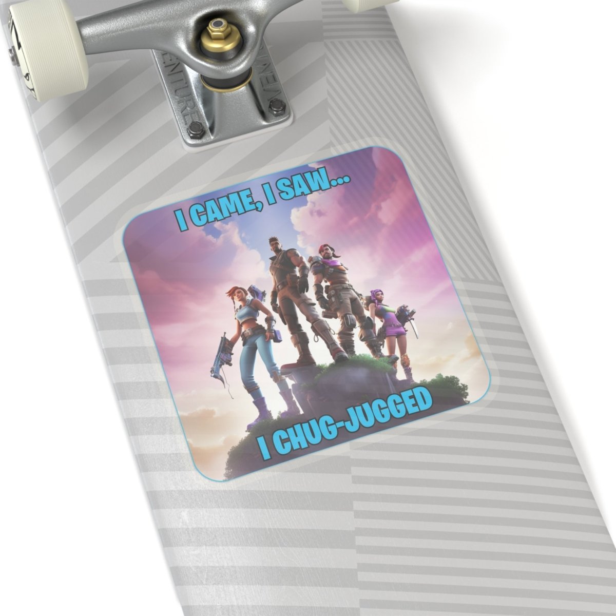 Goated Goods - Fortnite - I Came, I Saw, I Chug-Jugged - Kiss-Cut Transparent Sticker - 6" × 6" - Transparent