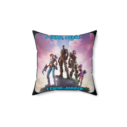 Goated Goods - Fortnite - I Came, I Saw, I Chug-Jugged - Square Pillow - 14" × 14" -