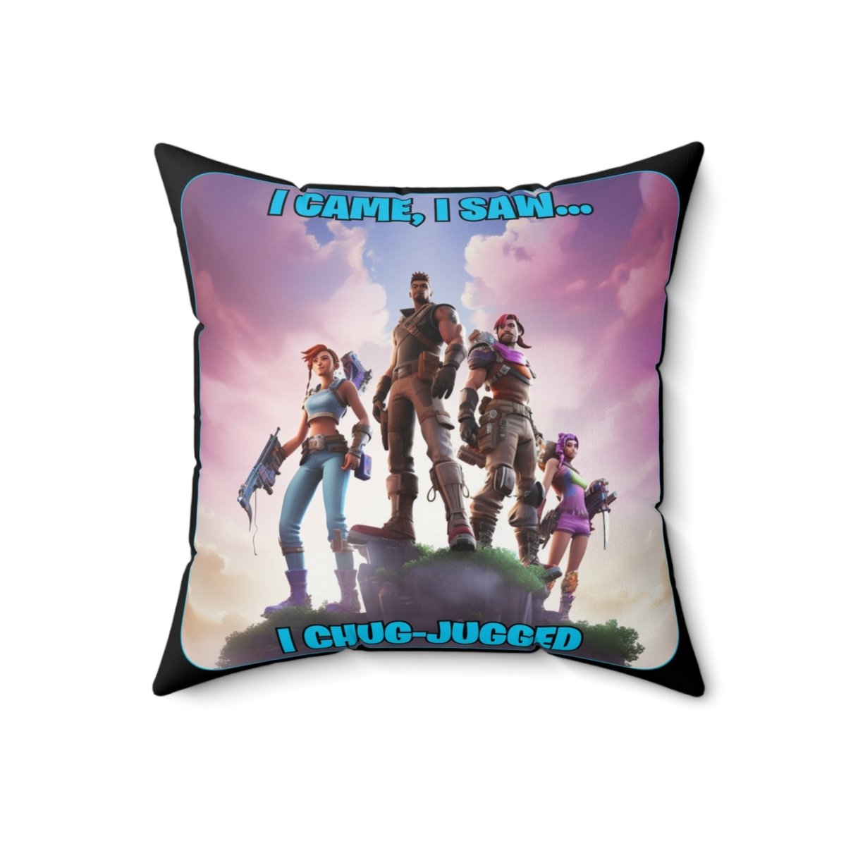 Goated Goods - Fortnite - I Came, I Saw, I Chug-Jugged - Square Pillow - 18" × 18" -