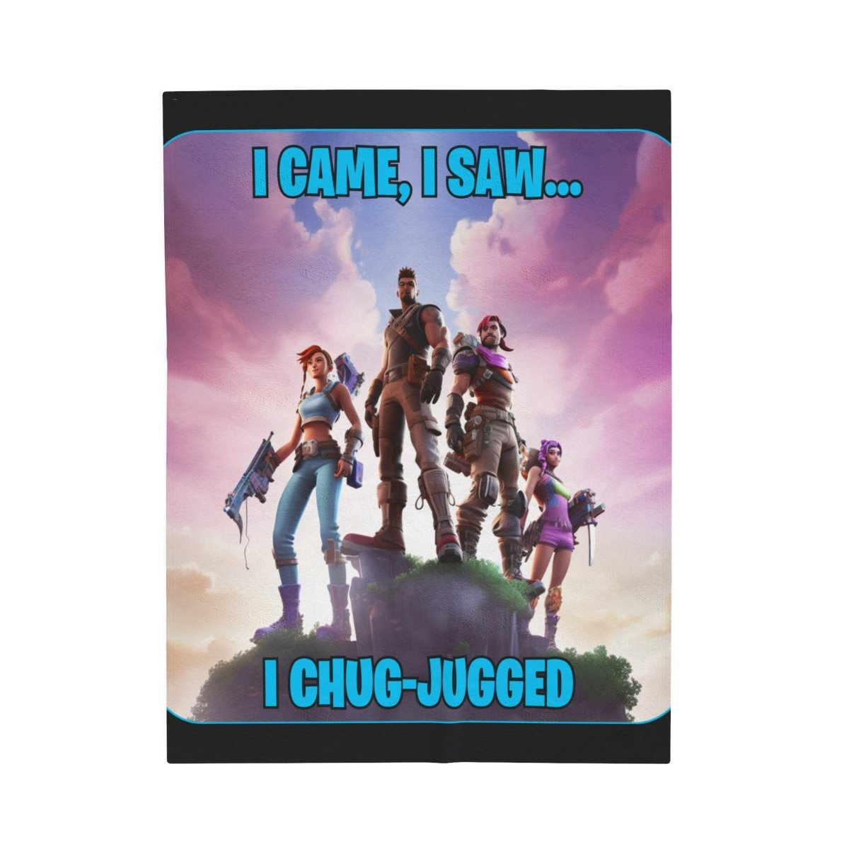 Goated Goods - Fortnite - I Came, I Saw, I Chug-Jugged - Velveteen Plush Blanket - 50" × 60" -