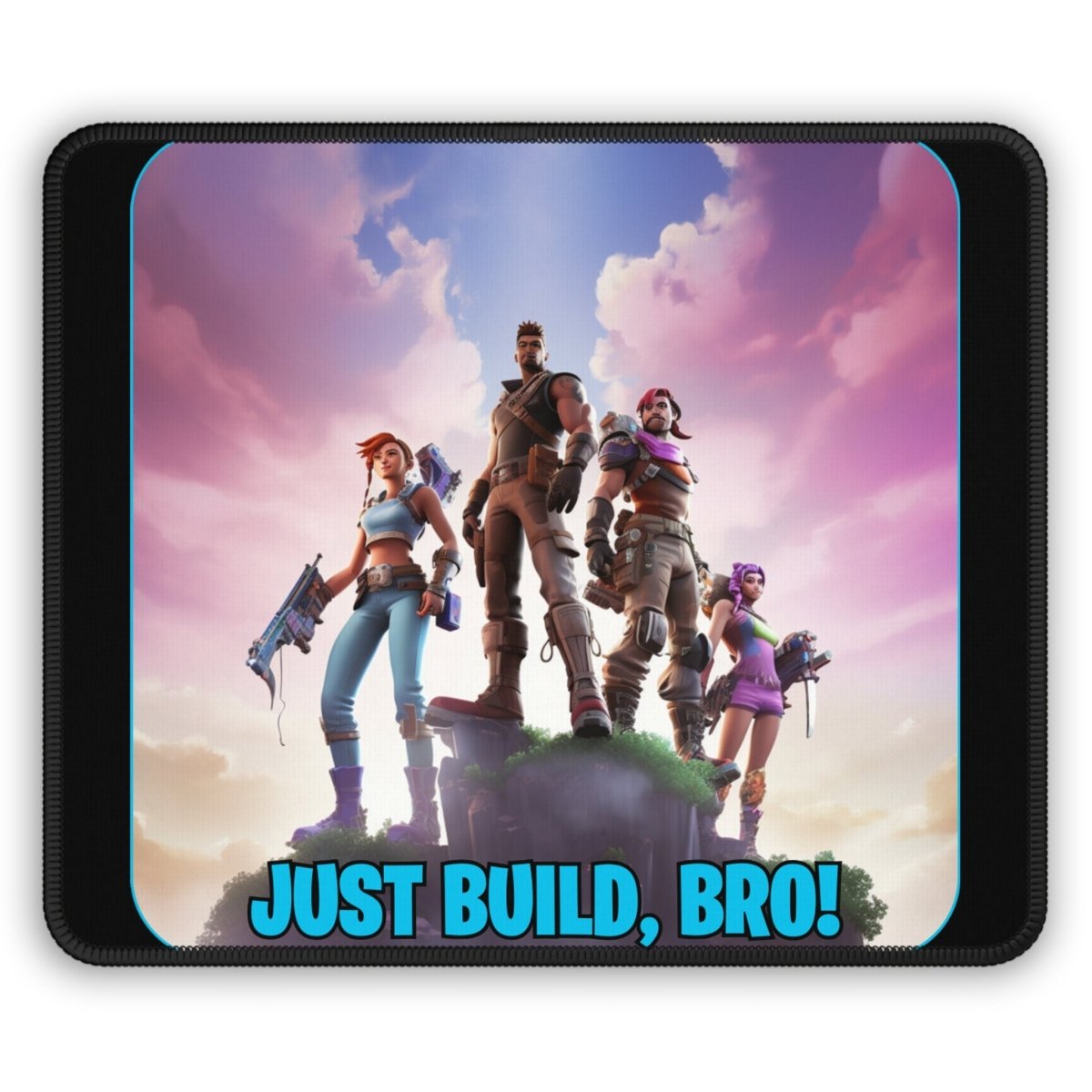 Goated Goods - Fortnite - Just Build, Bro! - Mouse Pad - Rectangle - 9" × 7"