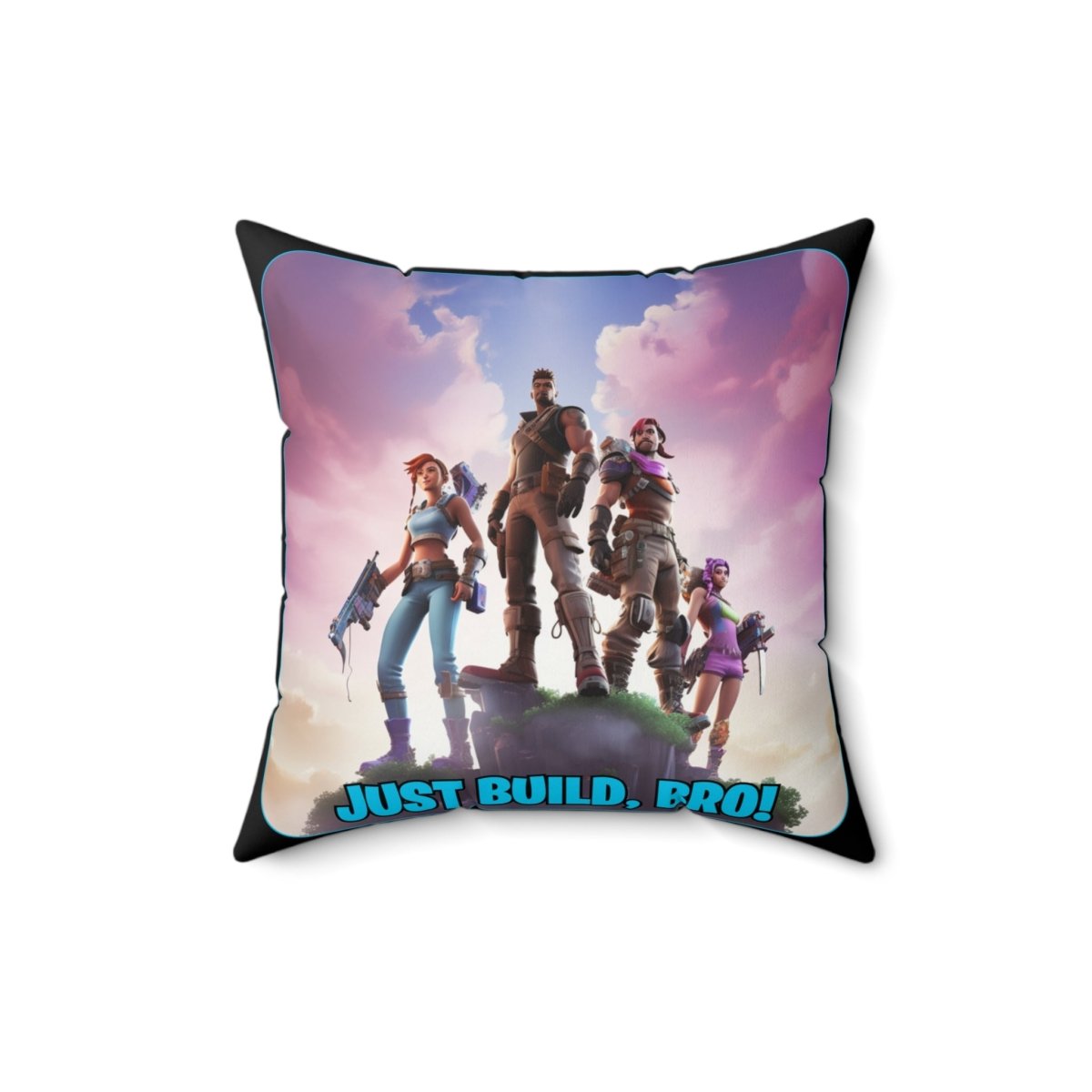 Goated Goods - Fortnite - Just Build, Bro! - Square Pillow - 16" × 16" -