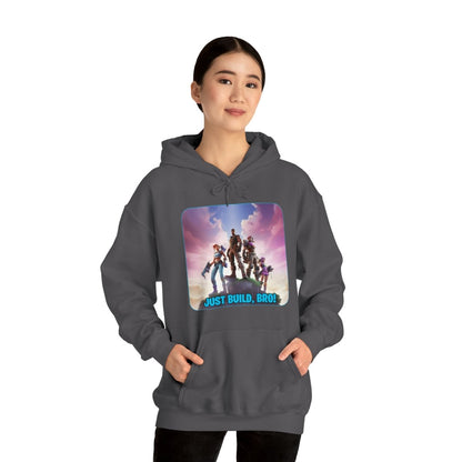 Goated Goods - Fortnite - Just Build, Bro! - Unisex Hoodie - Charcoal - S