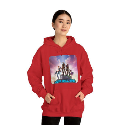 Goated Goods - Fortnite - Just Build, Bro! - Unisex Hoodie - Red - S