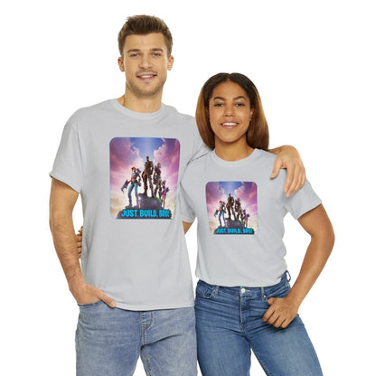 Goated Goods - Fortnite - Just Build, Bro! - Unisex T-shirt - Ice Grey - XL