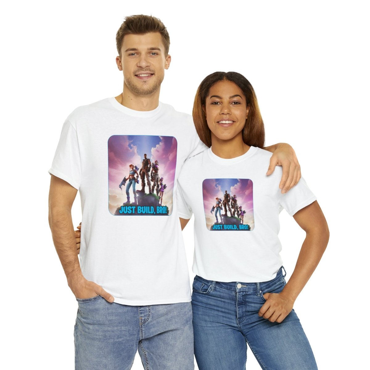 Goated Goods - Fortnite - Just Build, Bro! - Unisex T-shirt - White - S