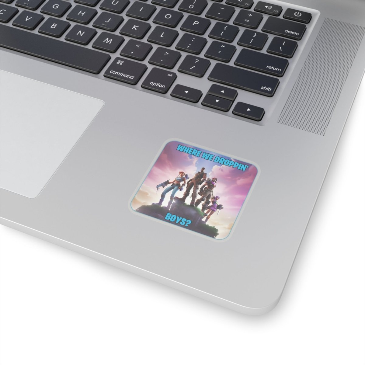 Goated Goods - Fortnite - Where We Droppin', Boys - Kiss-Cut Transparent Sticker - 2" × 2" - Transparent