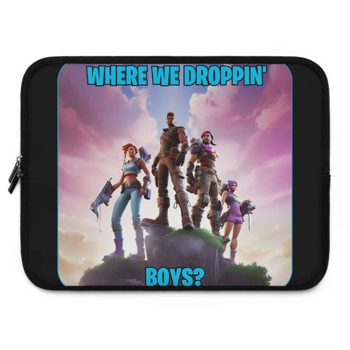 Goated Goods - Fortnite - Where We Droppin', Boys - Laptop Sleeve - Black - 17"