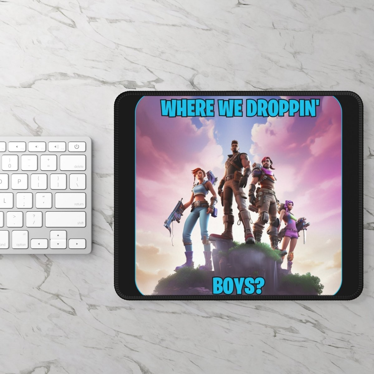 Goated Goods - Fortnite - Where We Droppin', Boys - Mouse Pad - Rectangle - 9" × 7"