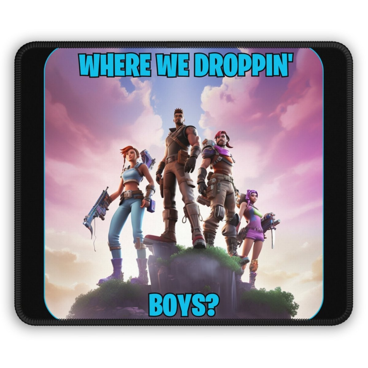 Goated Goods - Fortnite - Where We Droppin', Boys - Mouse Pad - Rectangle - 9" × 7"