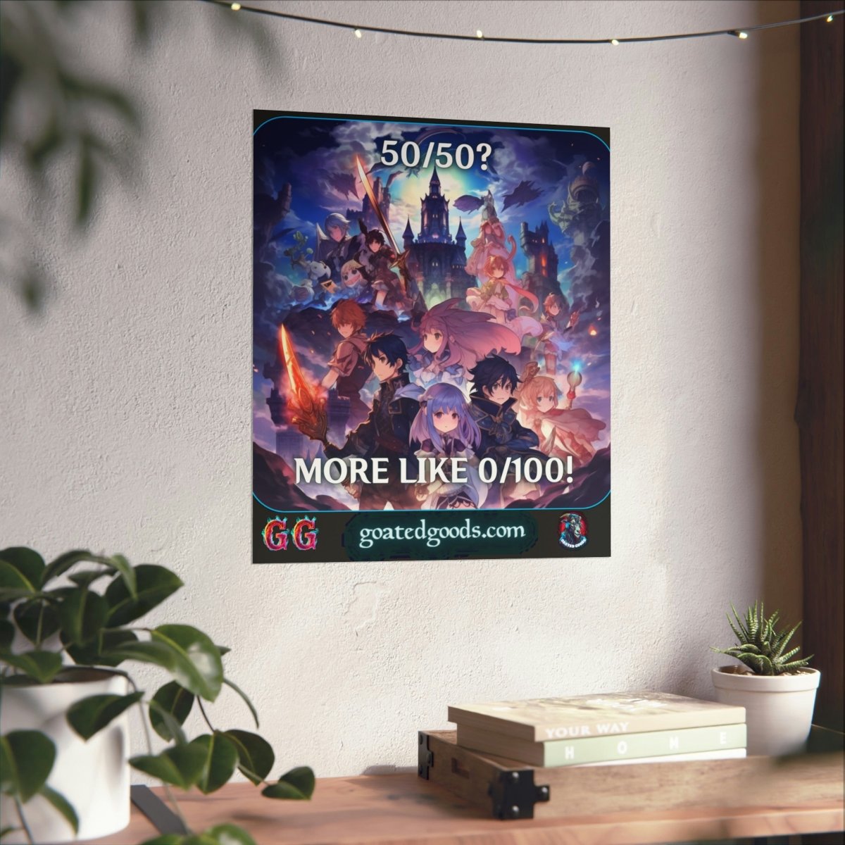 Goated Goods - Genshin Impact - 5050 More like 0100! - Matte Vertical Poster - 17" x 20" - Matte