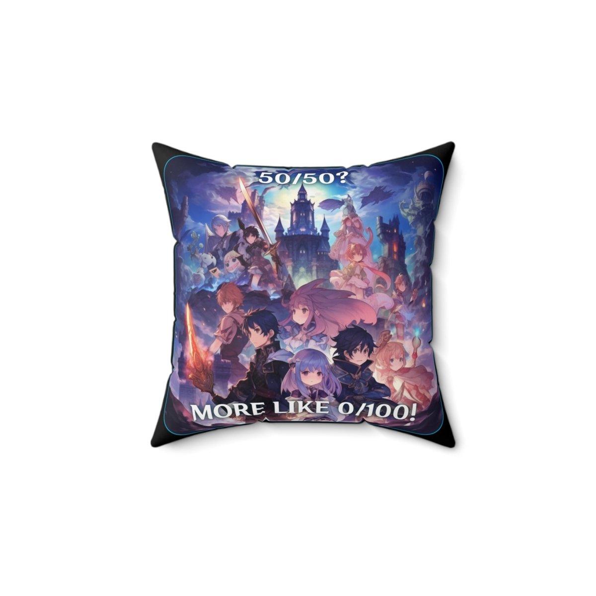 Goated Goods - Genshin Impact - 5050 More like 0100! - Square Pillow - 14" × 14" -