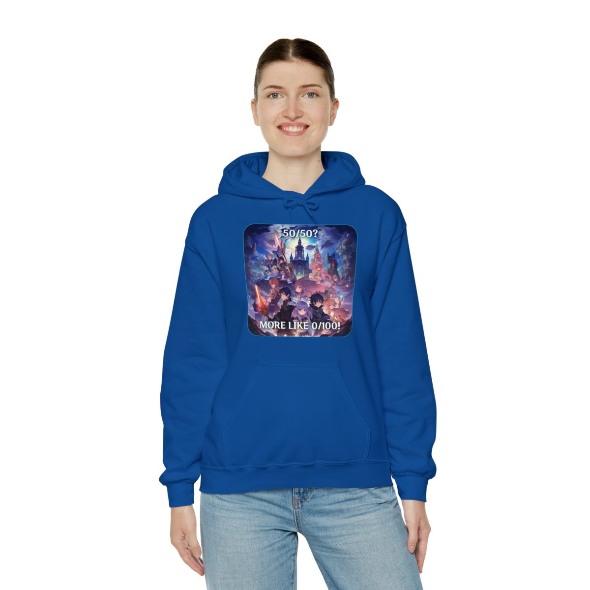 Goated Goods - Genshin Impact - 5050 More like 0100! - Unisex Hoodie - Royal - 3XL