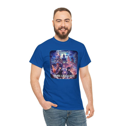 Goated Goods - Genshin Impact - 5050 More like 0100! - Unisex T-shirt - Royal - L