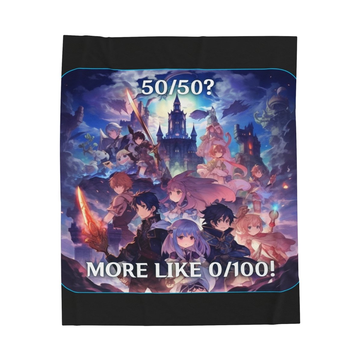 Goated Goods - Genshin Impact - 5050 More like 0100! - Velveteen Plush Blanket - 30" × 40" -