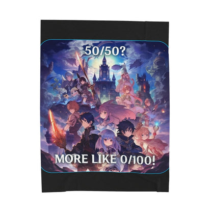 Goated Goods - Genshin Impact - 5050 More like 0100! - Velveteen Plush Blanket - 60" × 80" -