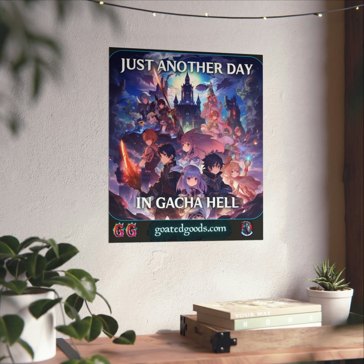 Goated Goods - Genshin Impact - Just Another Day in Gacha Hell - Matte Vertical Poster - 17" x 20" - Matte