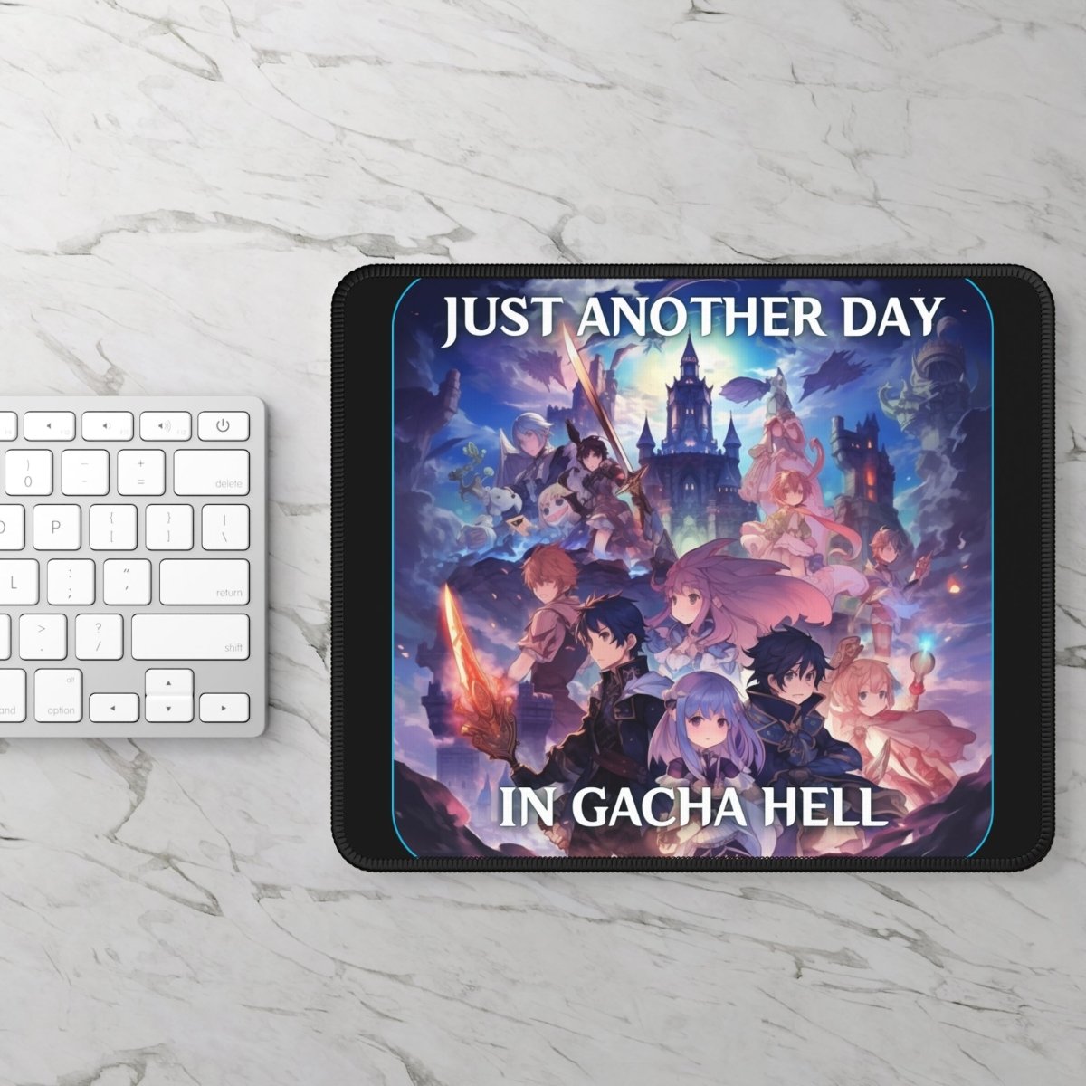 Goated Goods - Genshin Impact - Just Another Day in Gacha Hell - Mouse Pad - Rectangle - 9" × 7"