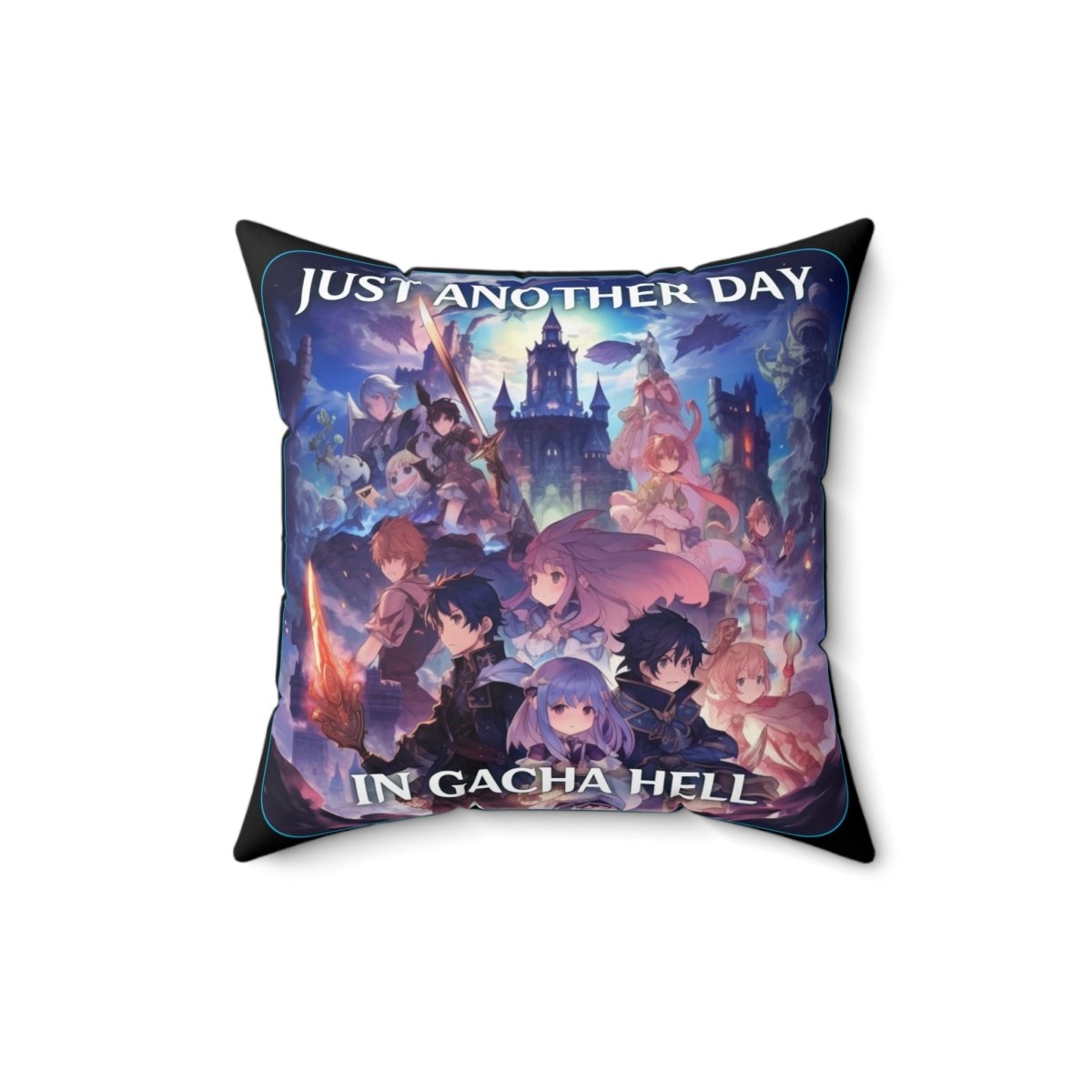 Goated Goods - Genshin Impact - Just Another Day in Gacha Hell - Square Pillow - 16" × 16" -