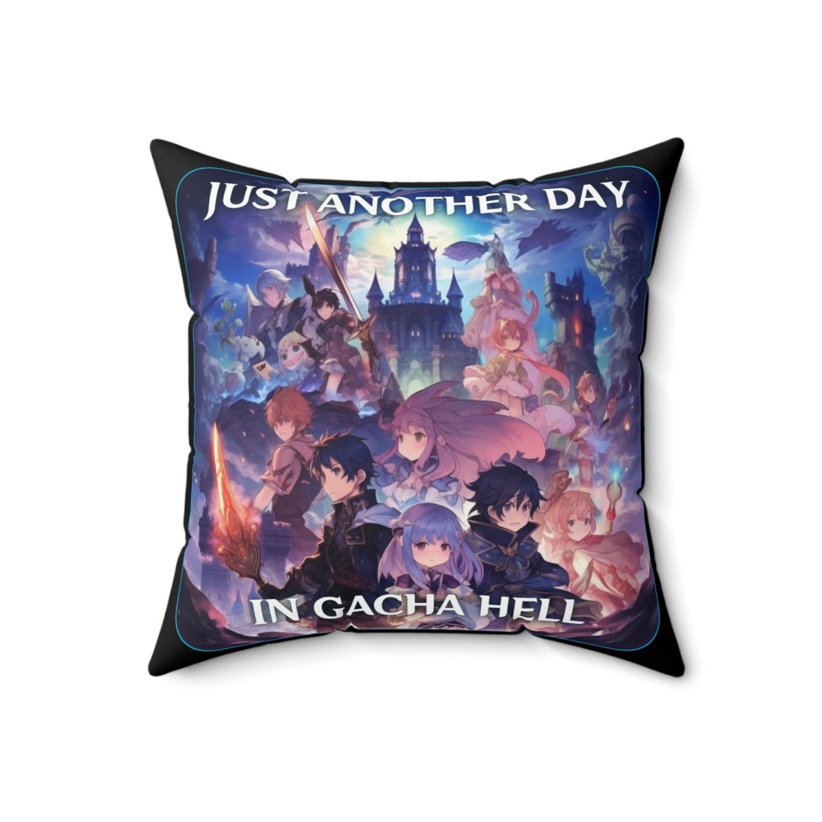 Goated Goods - Genshin Impact - Just Another Day in Gacha Hell - Square Pillow - 18" × 18" -