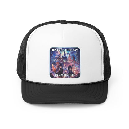 Goated Goods - Genshin Impact - Just Another Day in Gacha Hell - Trucker Hat - Black - One size