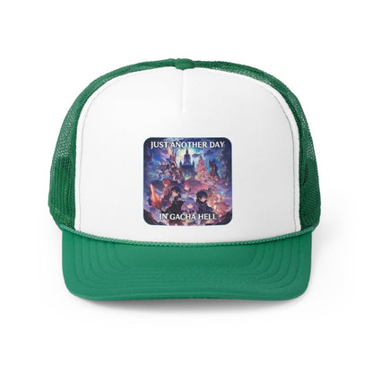 Goated Goods - Genshin Impact - Just Another Day in Gacha Hell - Trucker Hat - Green - One size