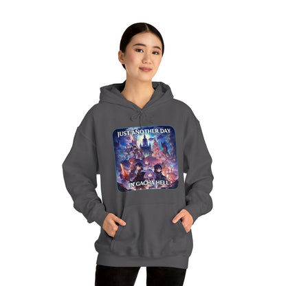 Goated Goods - Genshin Impact - Just Another Day in Gacha Hell - Unisex Hoodie - Charcoal - S