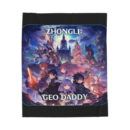 Goated Goods - Genshin Impact - Zhongli Geo Daddy - Velveteen Plush Blanket - 30" × 40" -