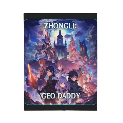 Goated Goods - Genshin Impact - Zhongli Geo Daddy - Velveteen Plush Blanket - 50" × 60" -