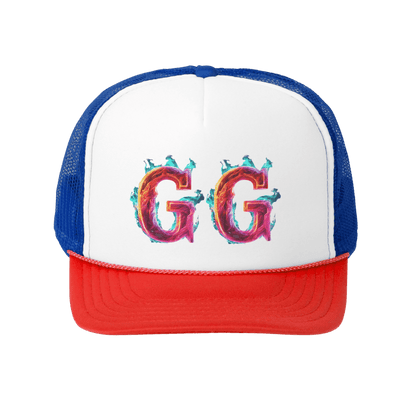 Goated Goods - GG - Classic Trucker Hat - Blue/Red - One size