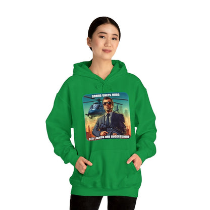 Goated Goods - Grand Theft Auto - In GTA, red lights are suggestions - Unisex Hoodie - Irish Green - L