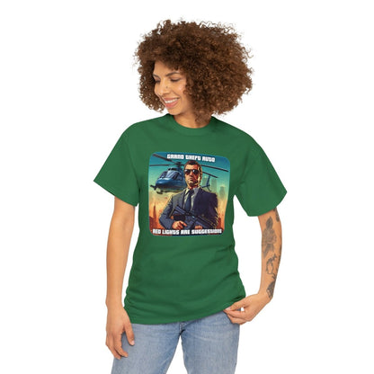 Goated Goods - Grand Theft Auto - In GTA, red lights are suggestions - Unisex T-shirt - Turf Green - XL