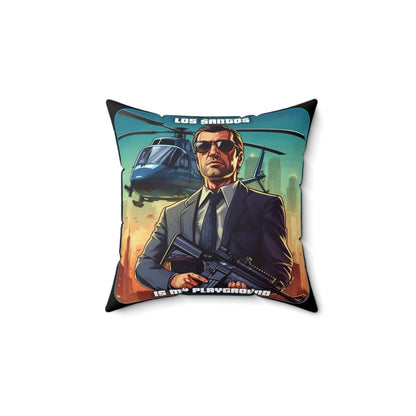 Goated Goods - Grand Theft Auto - Los Santos is my playground - Square Pillow - 14" × 14" -