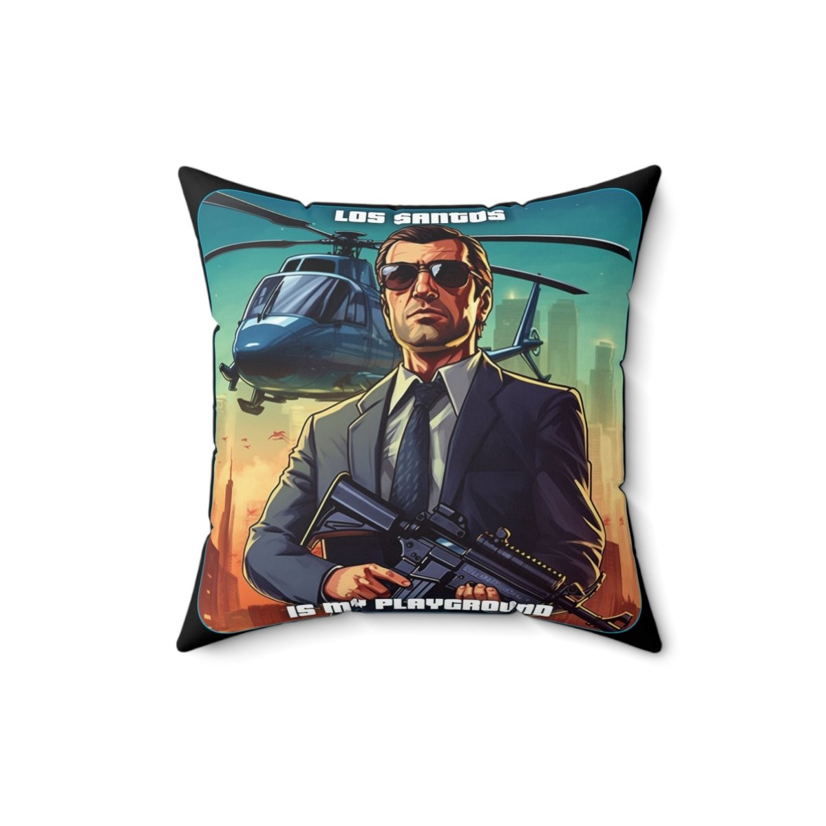 Goated Goods - Grand Theft Auto - Los Santos is my playground - Square Pillow - 16" × 16" -